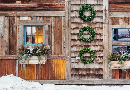 three round wreaths for stock photography