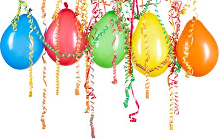 Colorful balloons on a white background makes great stock photography