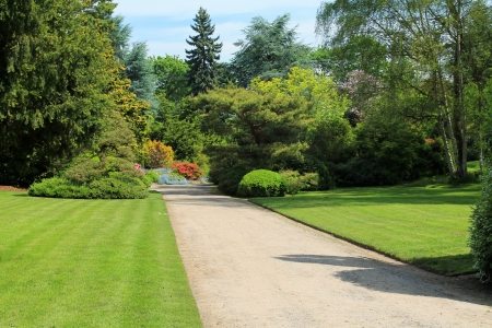 Stock photography of a path in a garden