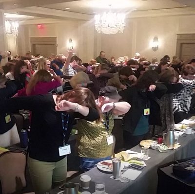 Attendees at our Ultimate Travel Writer's Workshop do the dab