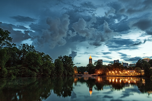 The weather during the blue hour provided me with this stunning photo...