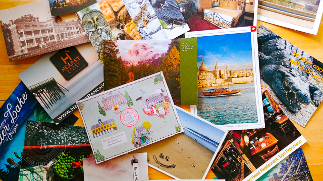 Postcards from around the world.