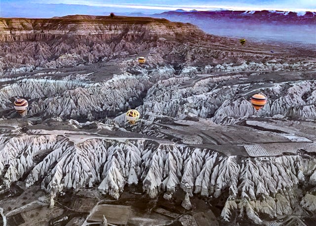 Hot air balloons over Cappadocia Turkey