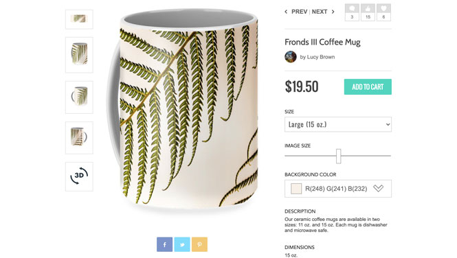 Fronds Coffee Mug by Lucy Brown